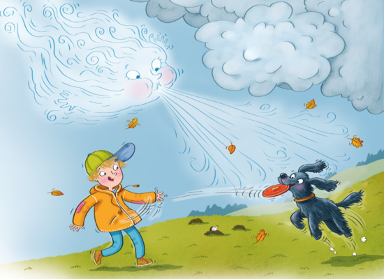 Frau Wind spielt mit